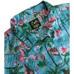 Benny's Women's‎ Flamingos Hawaiian Shirt 2XL COLORFUL